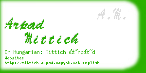 arpad mittich business card